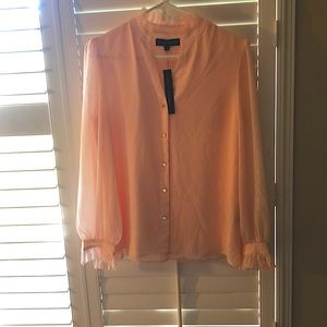 Beautiful yet simple blush blouse never worn with tags